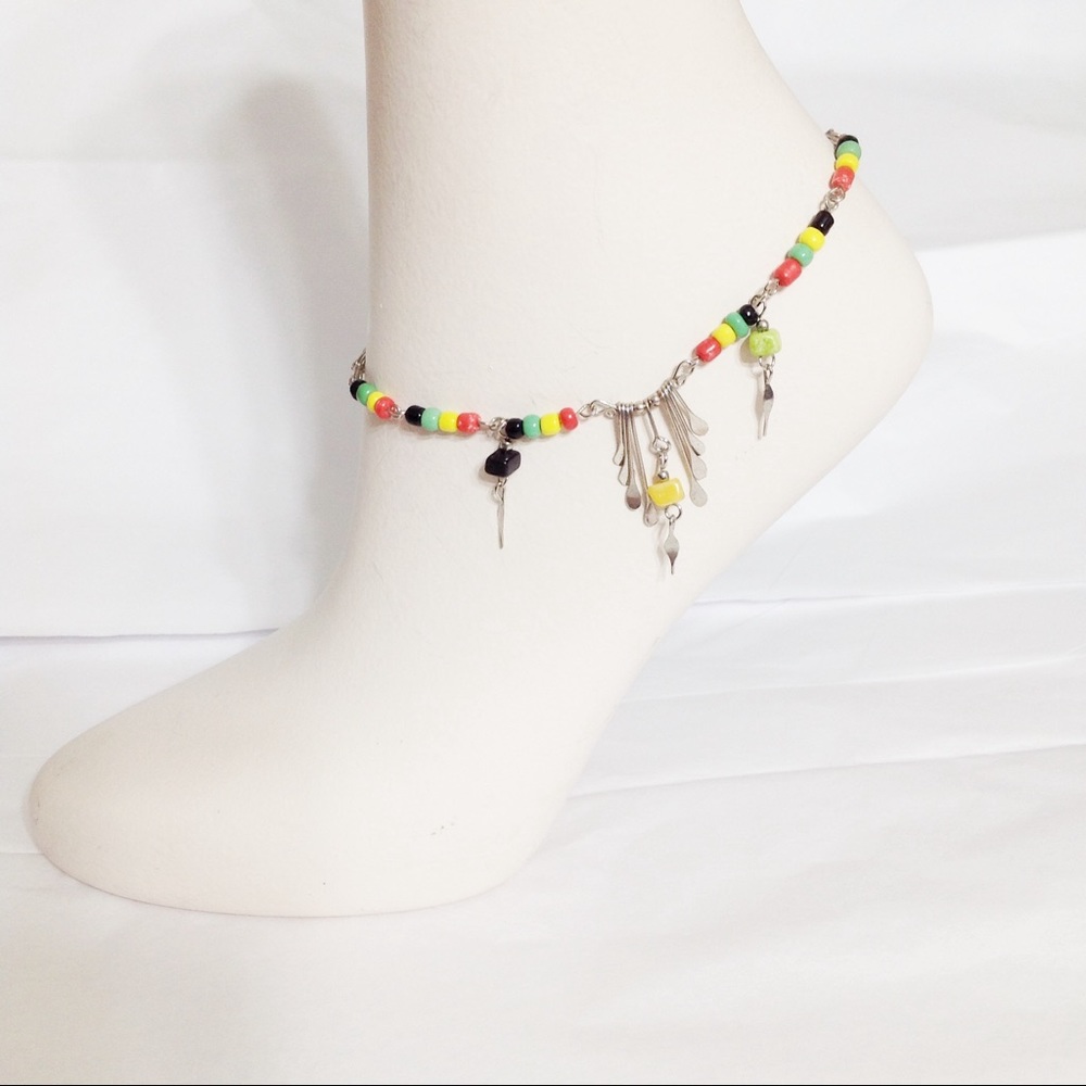 Ankle Bracelet, Handmade Peru, Bead Boho Anklet